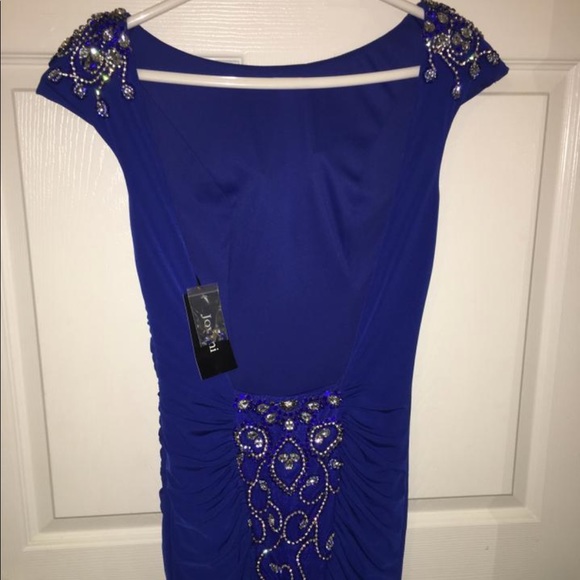 Jovani Designer Evening Dress Prom Dress (Blue) - Picture 6 of 9